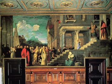 Entrada de María al templo 1534 Tiziano Tiziano Pinturas al óleo